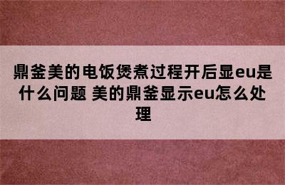 鼎釜美的电饭煲煮过程开后显eu是什么问题 美的鼎釜显示eu怎么处理